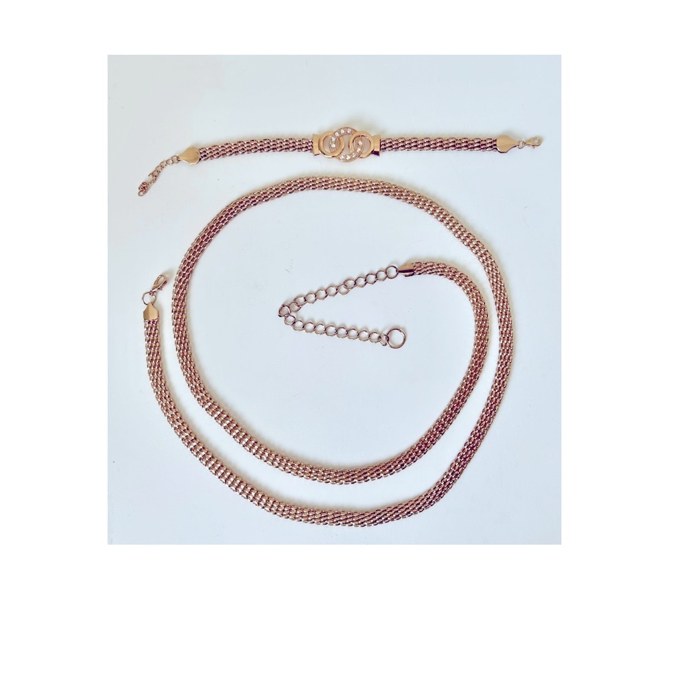 2 pcs. Gold Chain Belt with Matching Bracelet